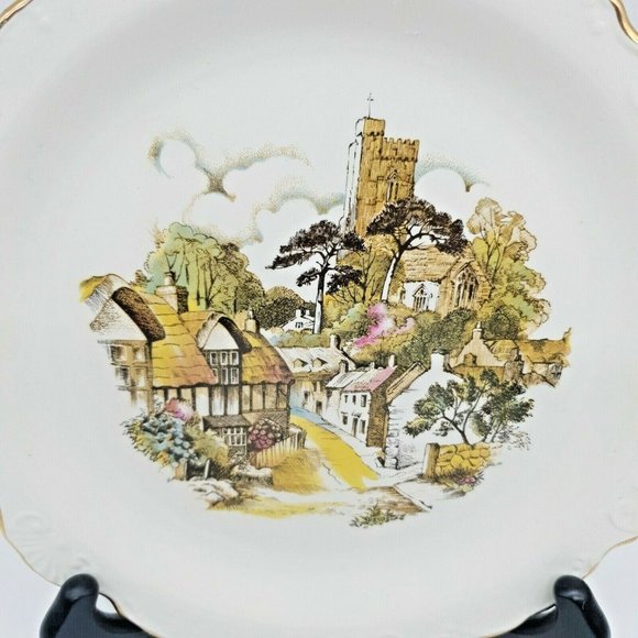 James Kent Old Foley Plate Collection Village Town 11 Staffordshire England 8.5" - Picture 3 of 9